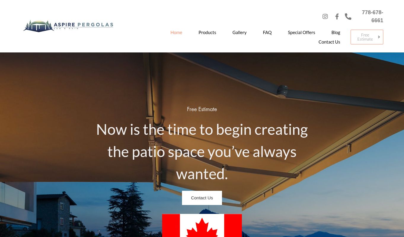 Aspire Pergolas website designed by DM Digital