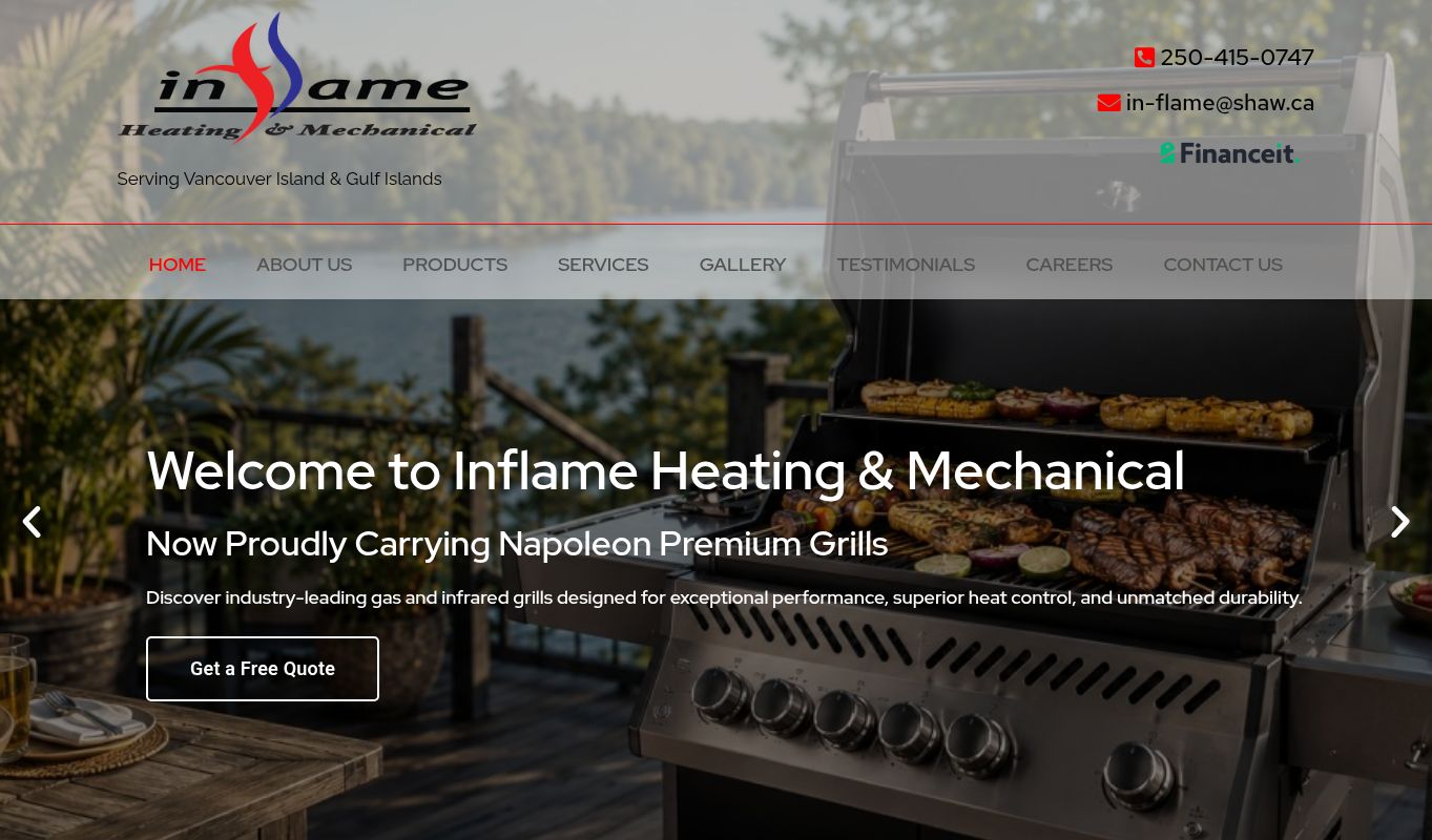 Inflame Heating and Mechanical website